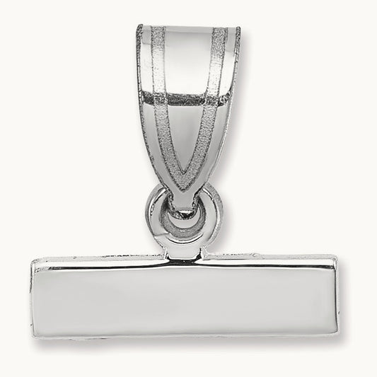 Small Polished Top Charm, 14K White Gold