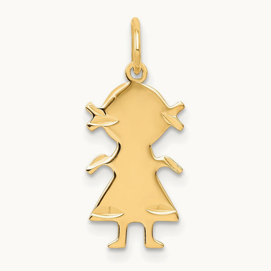 .011 Depth Engravable Girl Charm — 22mm