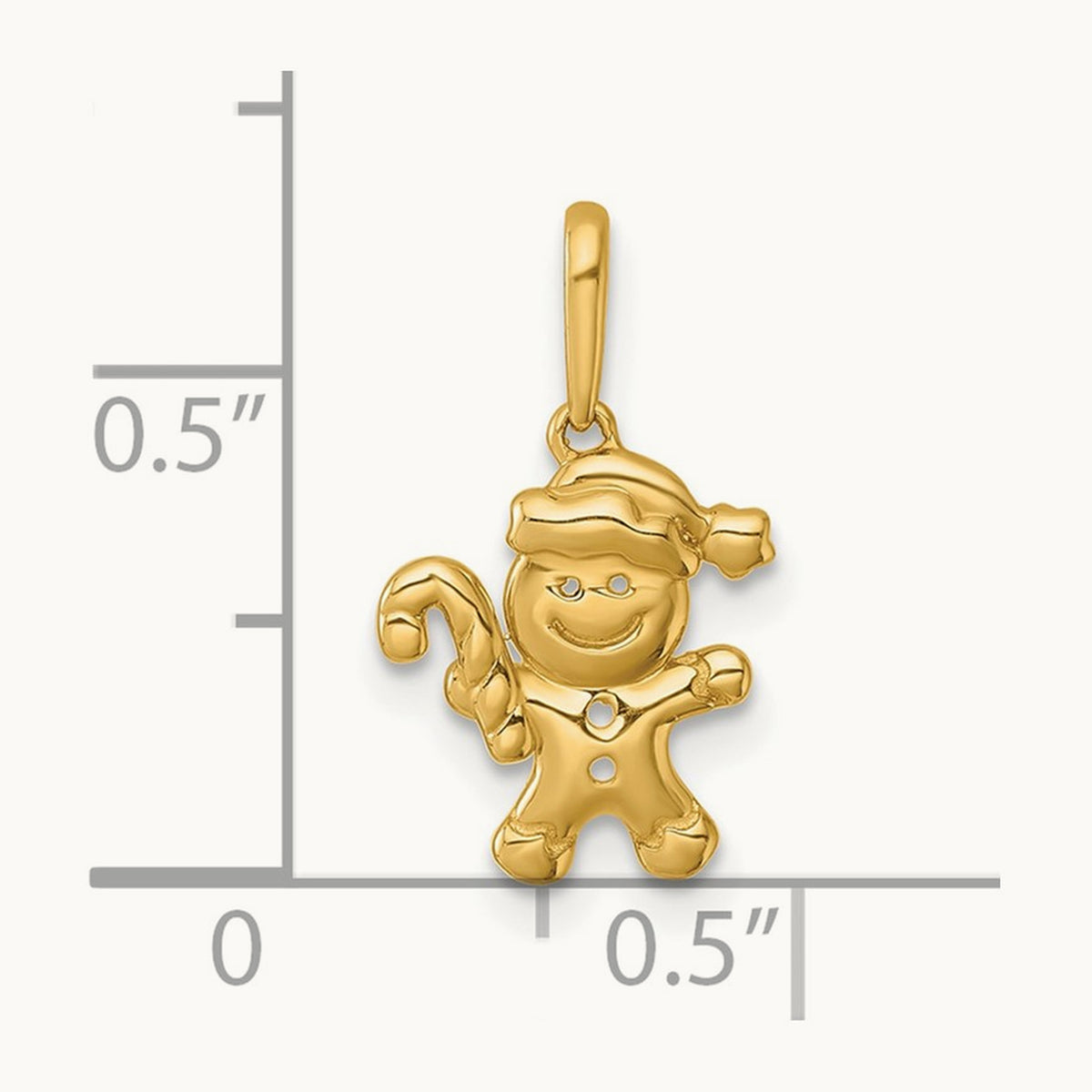 Madi K Polished Smiling Gingerbread Pendant, 14K