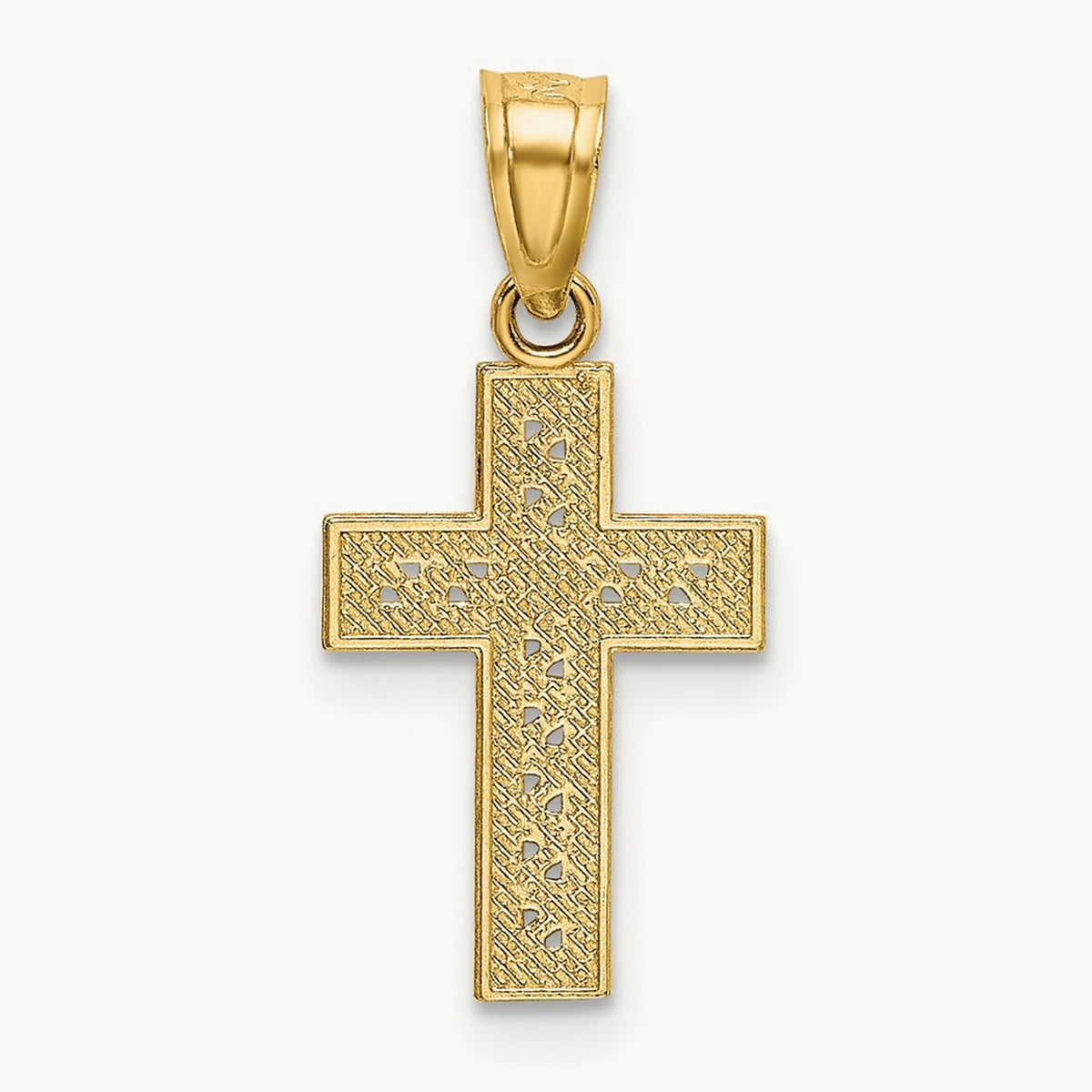 Diamond-cut Cross w/X Center Pendant, 14K