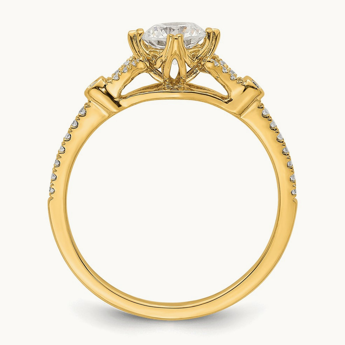 1/2ct Round Semi-Mount Engagement Dia Ring, 14K Gold