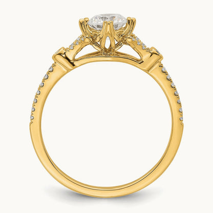 1/2ct Round Semi-Mount Engagement Dia Ring, 14K Gold