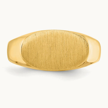 13.5x8. Closed Back Signet Ring, 0mm, 14K