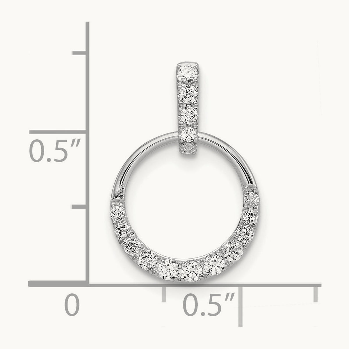 Circle Diamond Pendant — 14K White Gold