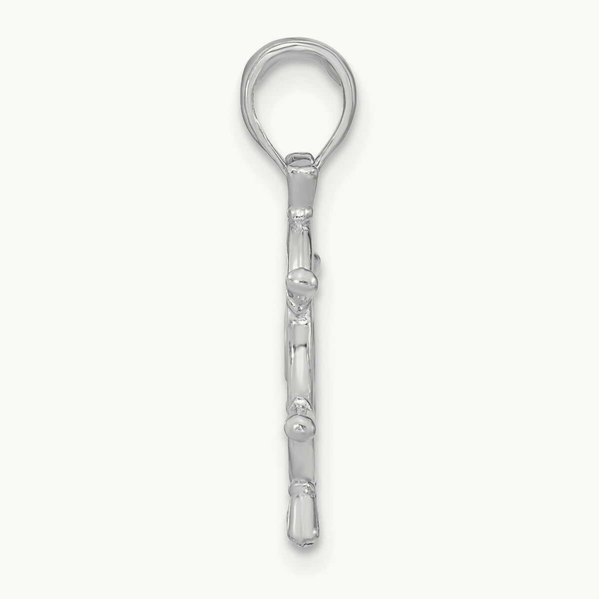 3-D Ships Wheel Charm — 14K White Gold