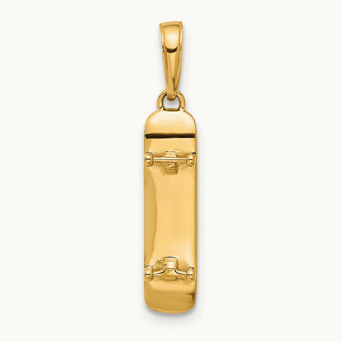D/C Skateboard Pendant, 14K with White Rhodium