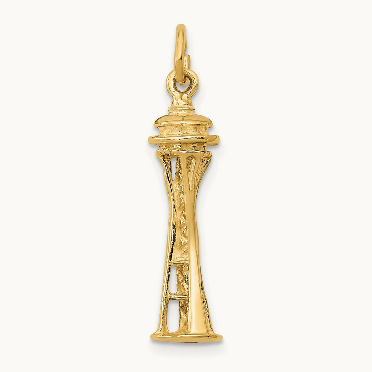 3D Space Needle Charm, 14K
