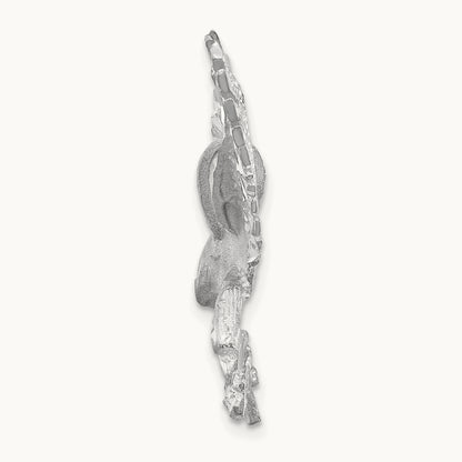Polished Diamond-cut Eagle Pendant, 14K White Gold