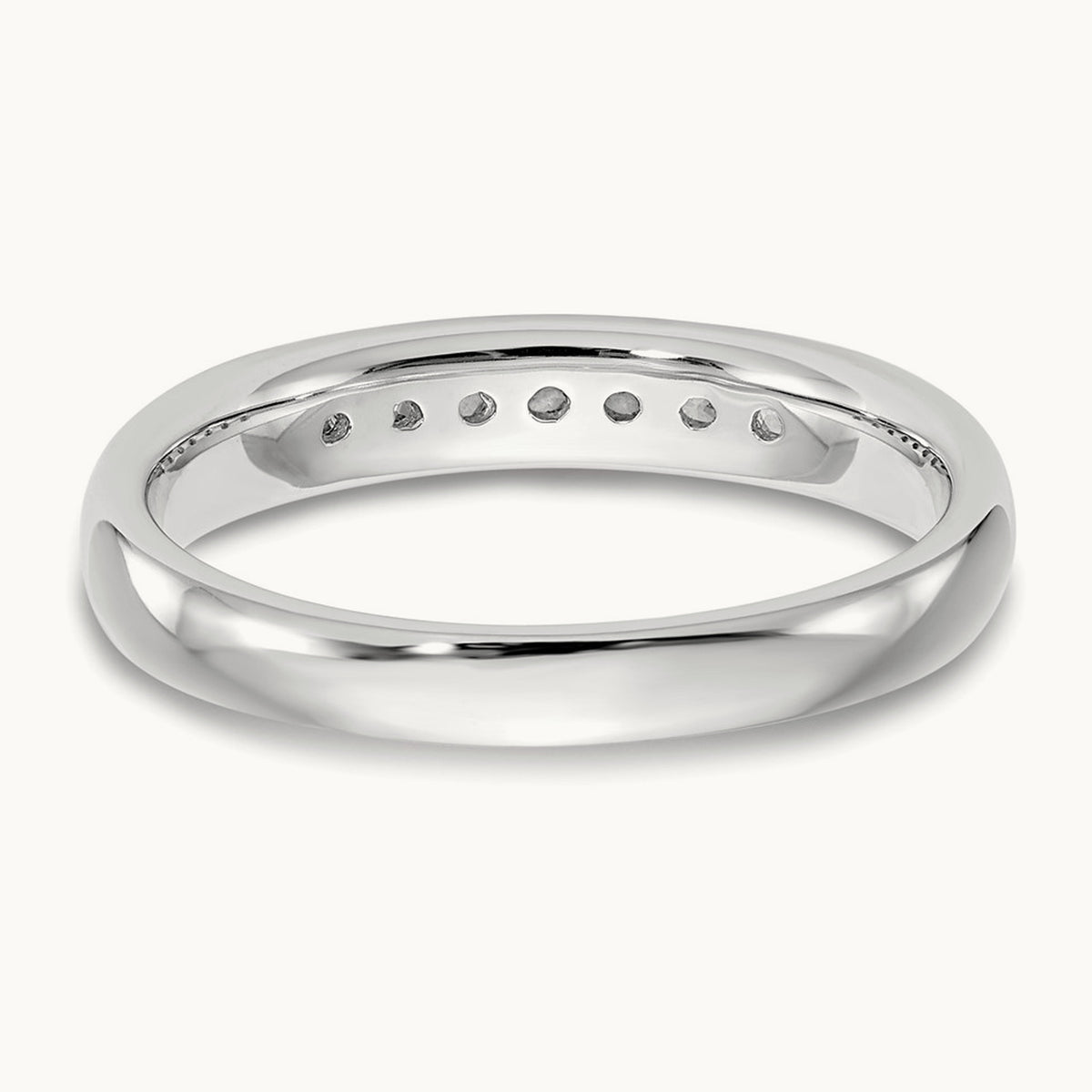 7-Stone Diamond Channel Band, 14K White Gold