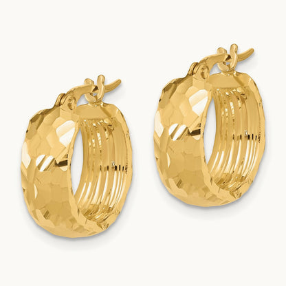 Polished and Diamond Cut Hoop Earrings — photo set