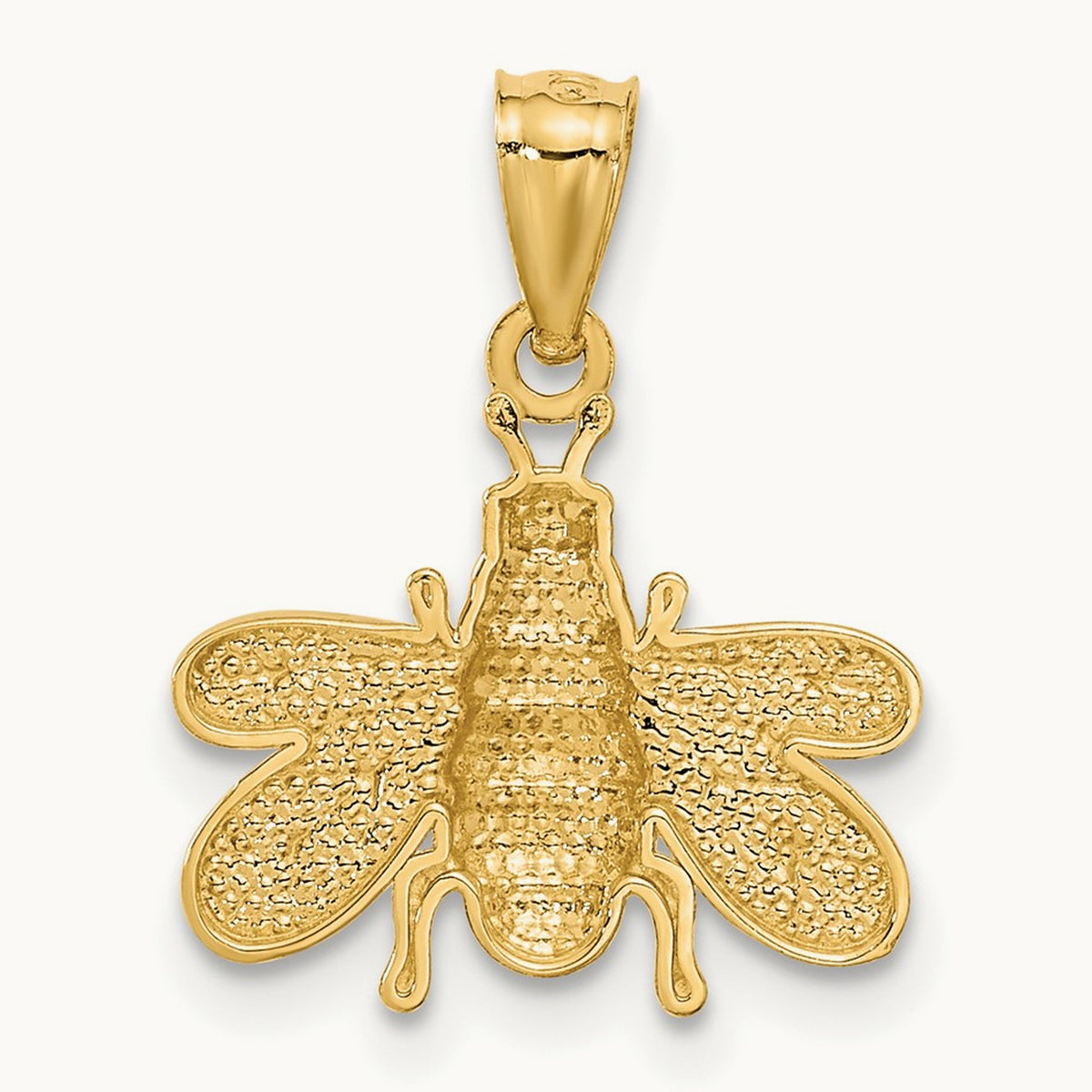 Polished Bee Pendant — 14K Yellow Gold, 19mm
