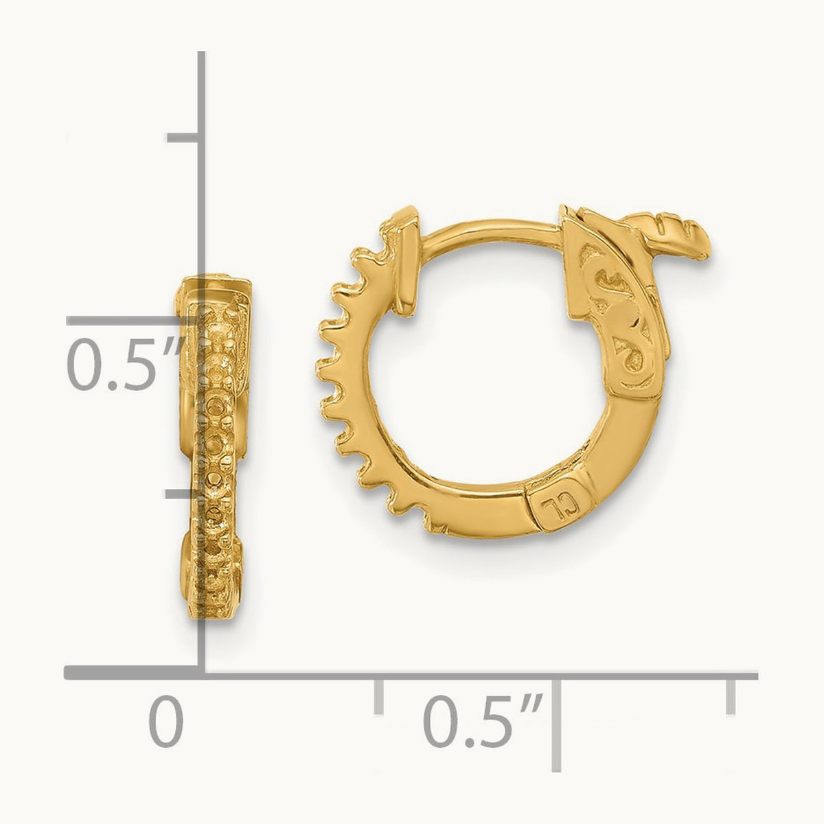 .18ct 18- Round Hoop w/ Safety Clasp Earring Mountings, 1.3mm, 14K