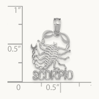 SCORPIO Zodiac Charm in 14K White Gold
