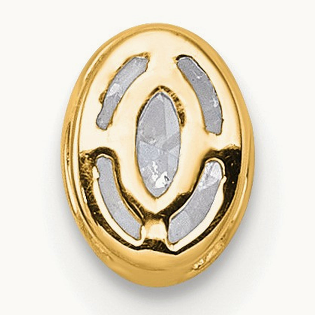 Oval Bezel Set Chain Slide Pendant, 0.25-3.00 ct tw Lab-Grown Diamond — 1/3 ct, VS (Best), 14K Yellow Gold