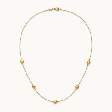 Polished 5 Station 16in w/2 in ext. Necklace, 14K