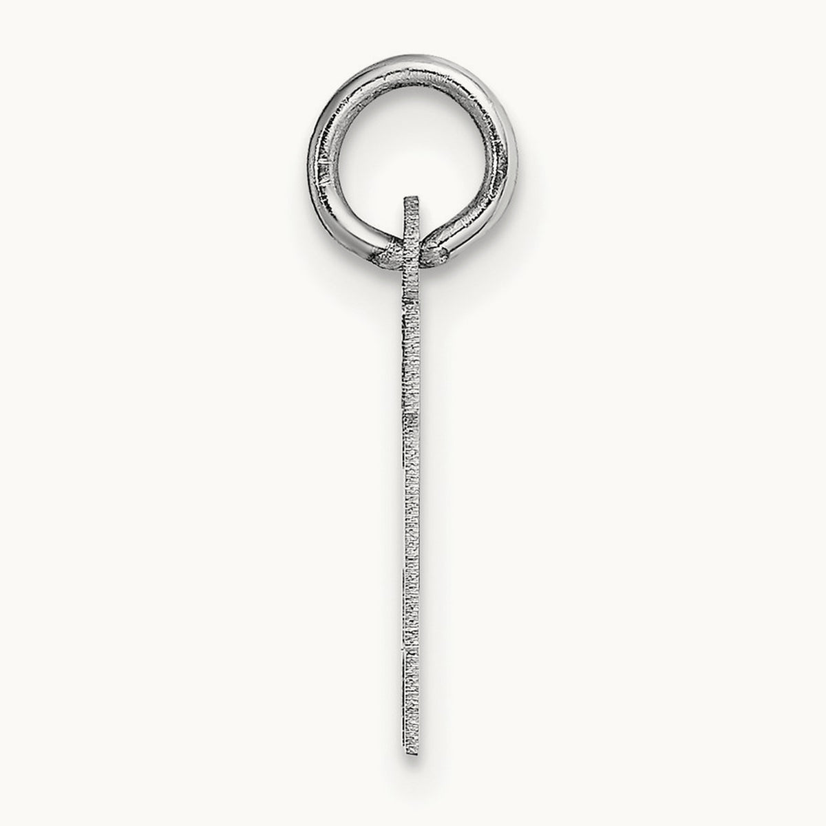 Small Block Initial Charm — 14K White Gold, H