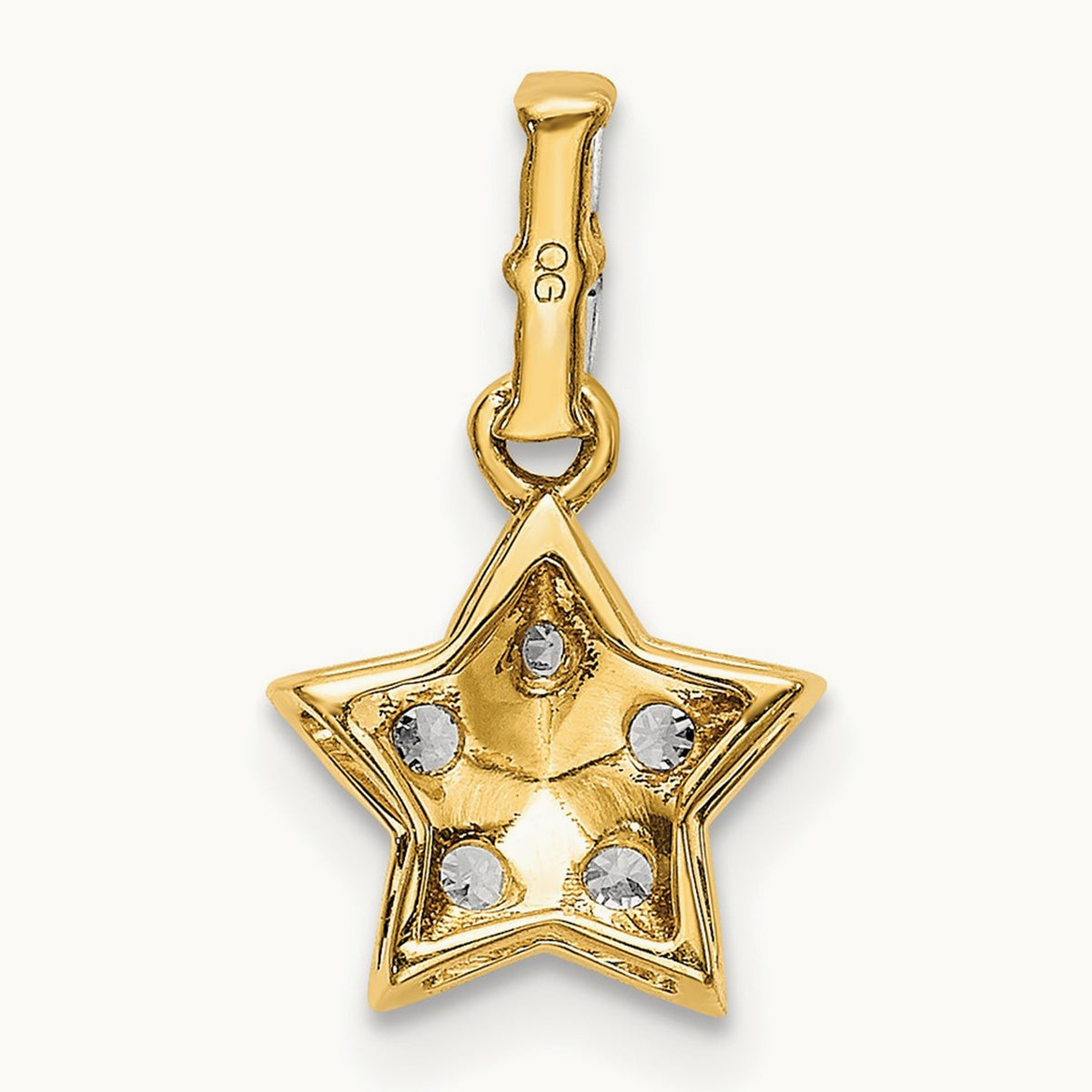 Diamond and Yellow Sapphire Star Pendant, 14K