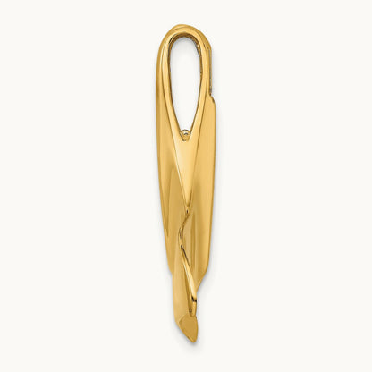 3-D Polished W/ Hidden Bail Whale Tail Charm, 14K