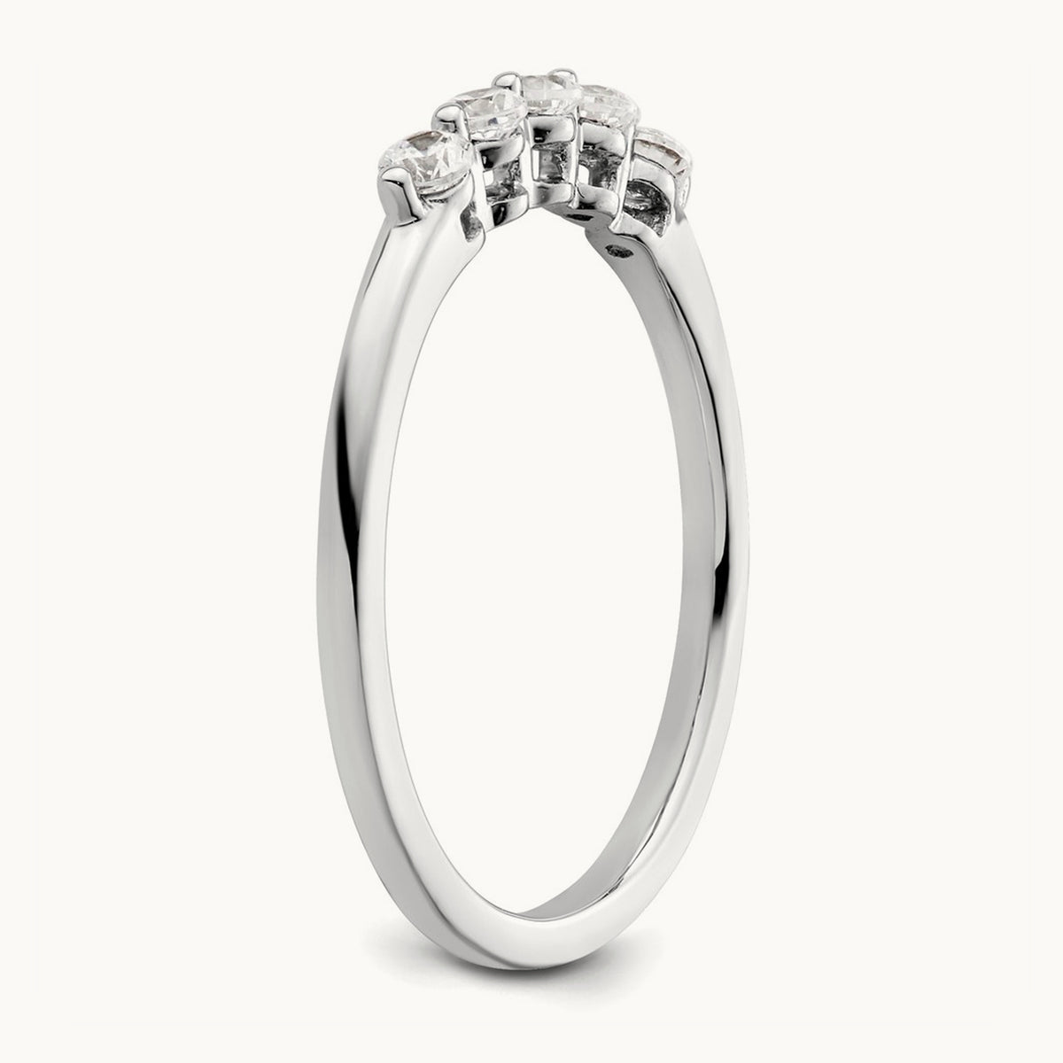 5-Stone Diamond Band, 14K White Gold