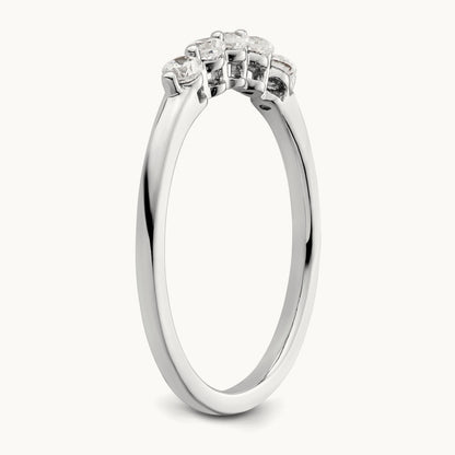 5-Stone Diamond Band, 14K White Gold