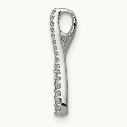 Diamond Wishbone Chain Slide, 14K White Gold