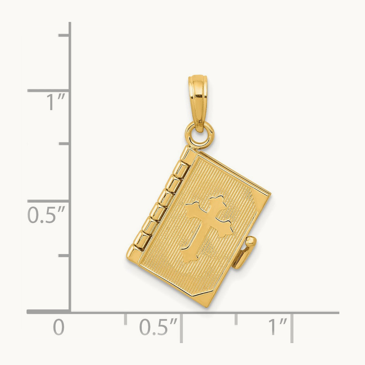 3D Lords Prayer Bible Pendant — 14K Yellow Gold