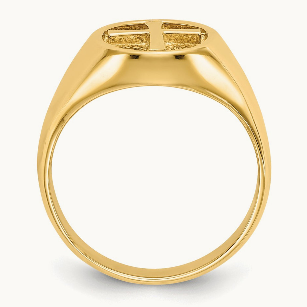 Polished Eternal Life Cross Ring, 14K