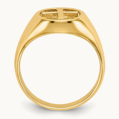 Polished Eternal Life Cross Ring, 14K