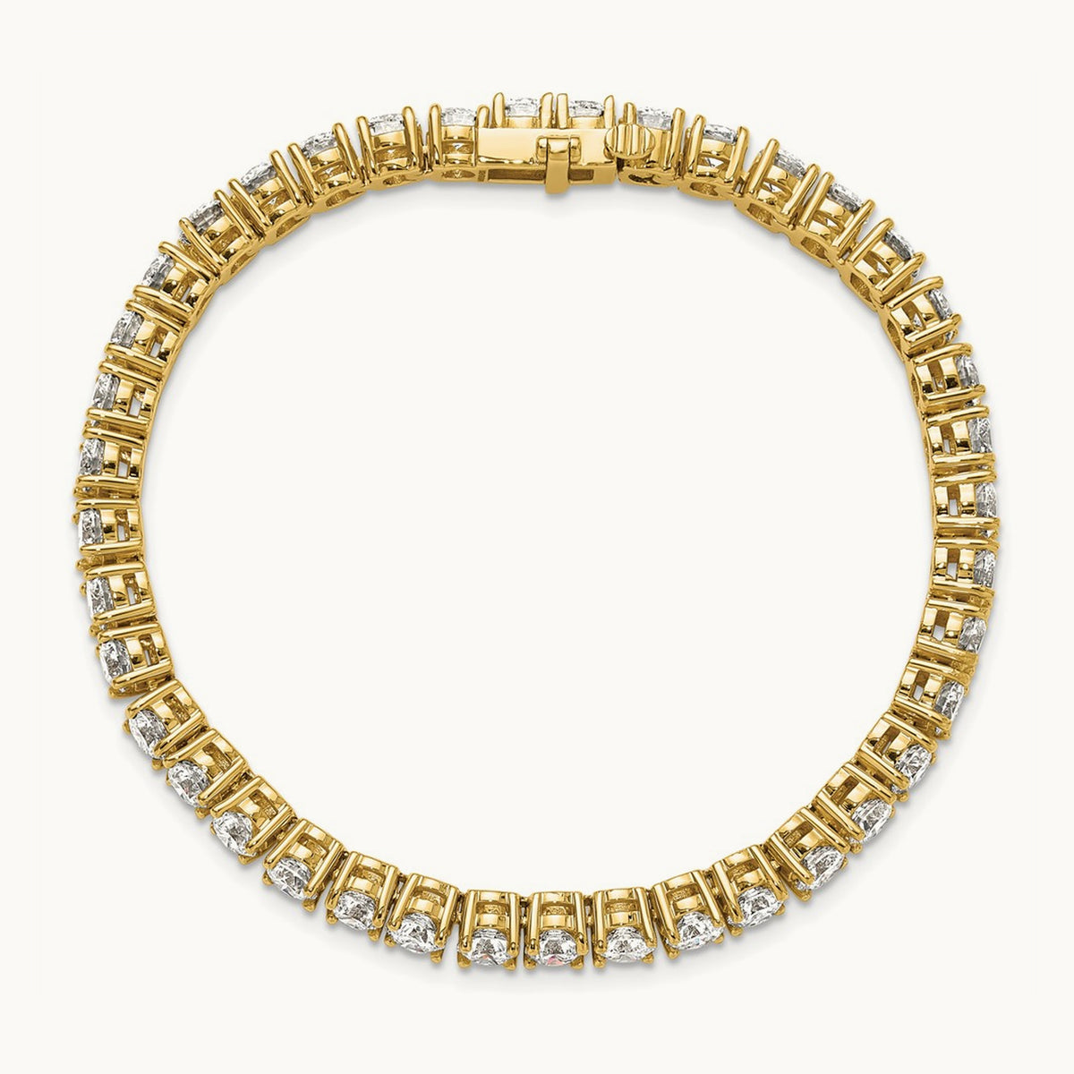 Tennis Bracelet, 12.50 ct tw Lab-Grown Diamond — 14K Yellow Gold