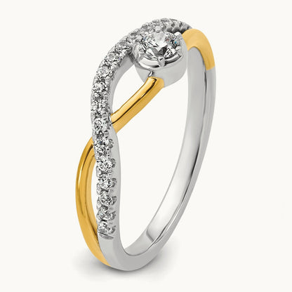 Fashion Twist Ring, 0.25 ct tw Lab-Grown Diamond