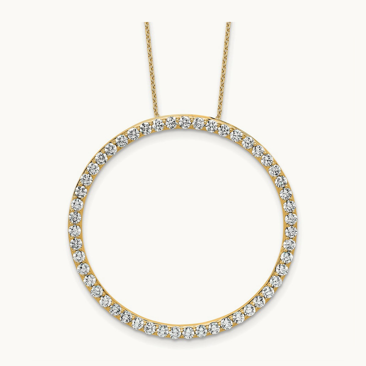 Circle Slide Necklace, 1-3 ct Lab-Grown Diamond — 14K Yellow Gold