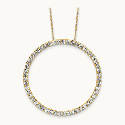 Circle Slide Necklace, 1-3 ct Lab-Grown Diamond — 14K Yellow Gold