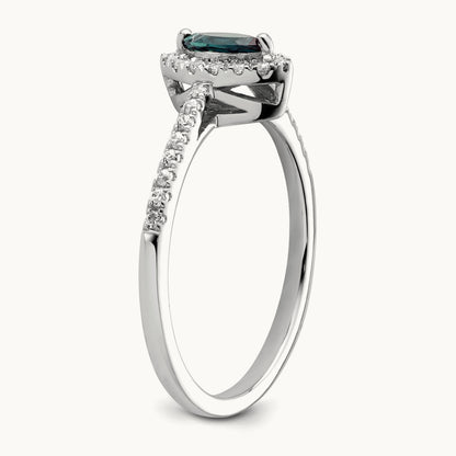 Created Alexandrite June Ring, 0.20 ct tw Lab-Grown Diamond