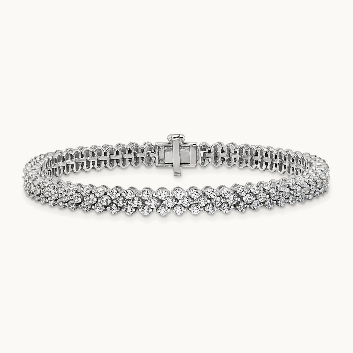Tennis Bracelet, 5.00 ct tw Lab-Grown Diamond — 14K White Gold