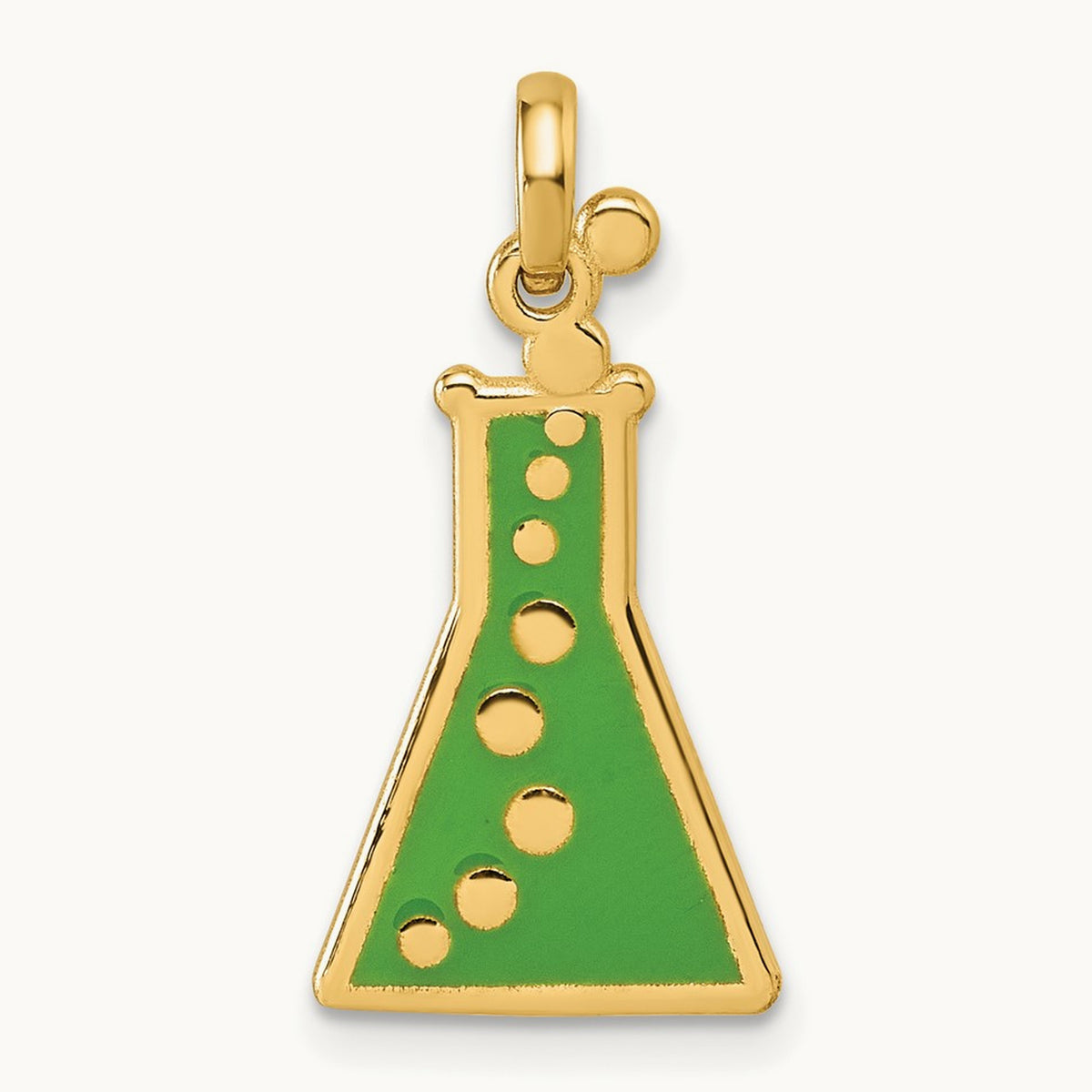 Polished Erlenmeyer Flask Pendant, 14K