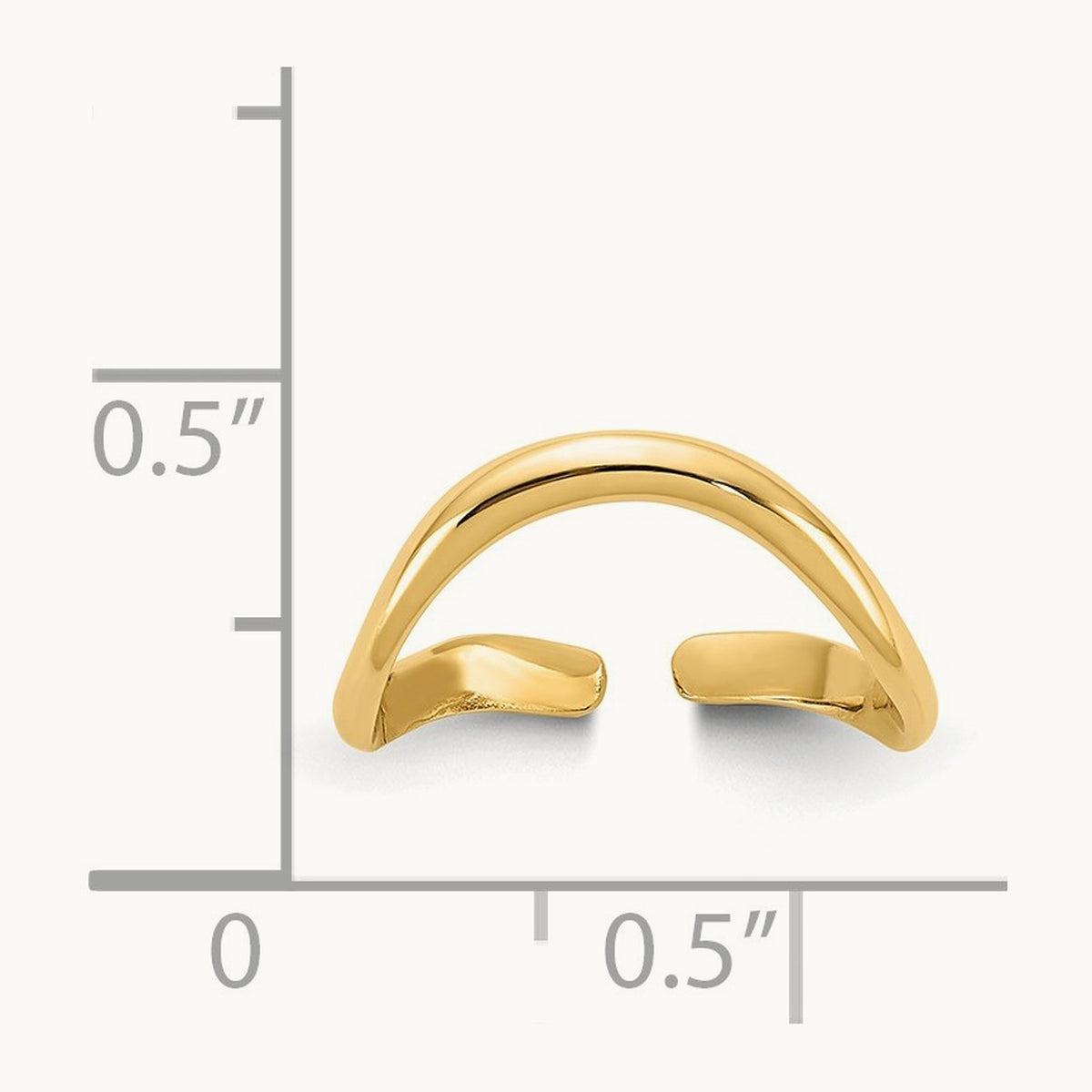 Polished Toe Ring, 14K