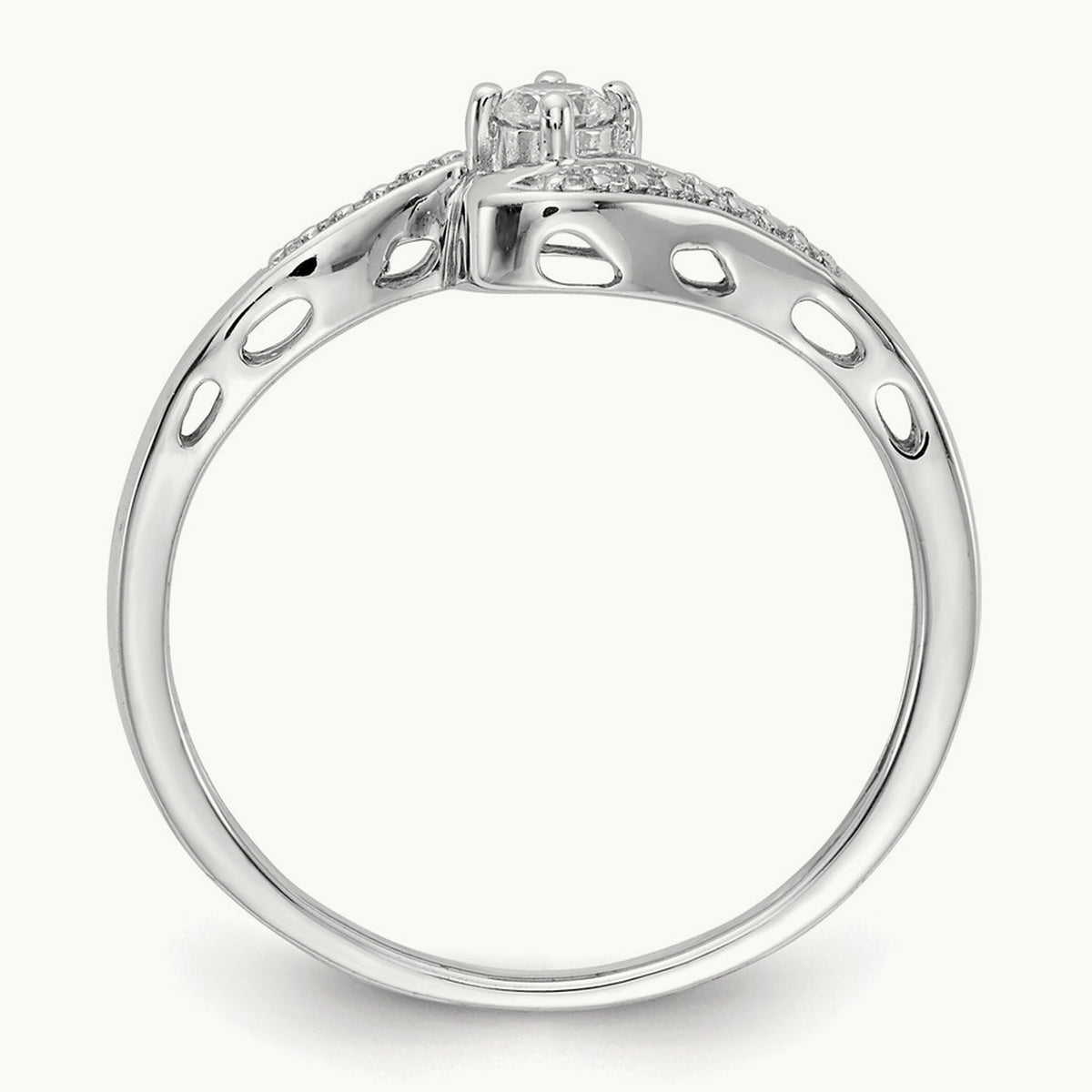 Diamond Bypass Ring, 14K White Gold