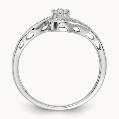 Diamond Bypass Ring, 14K White Gold