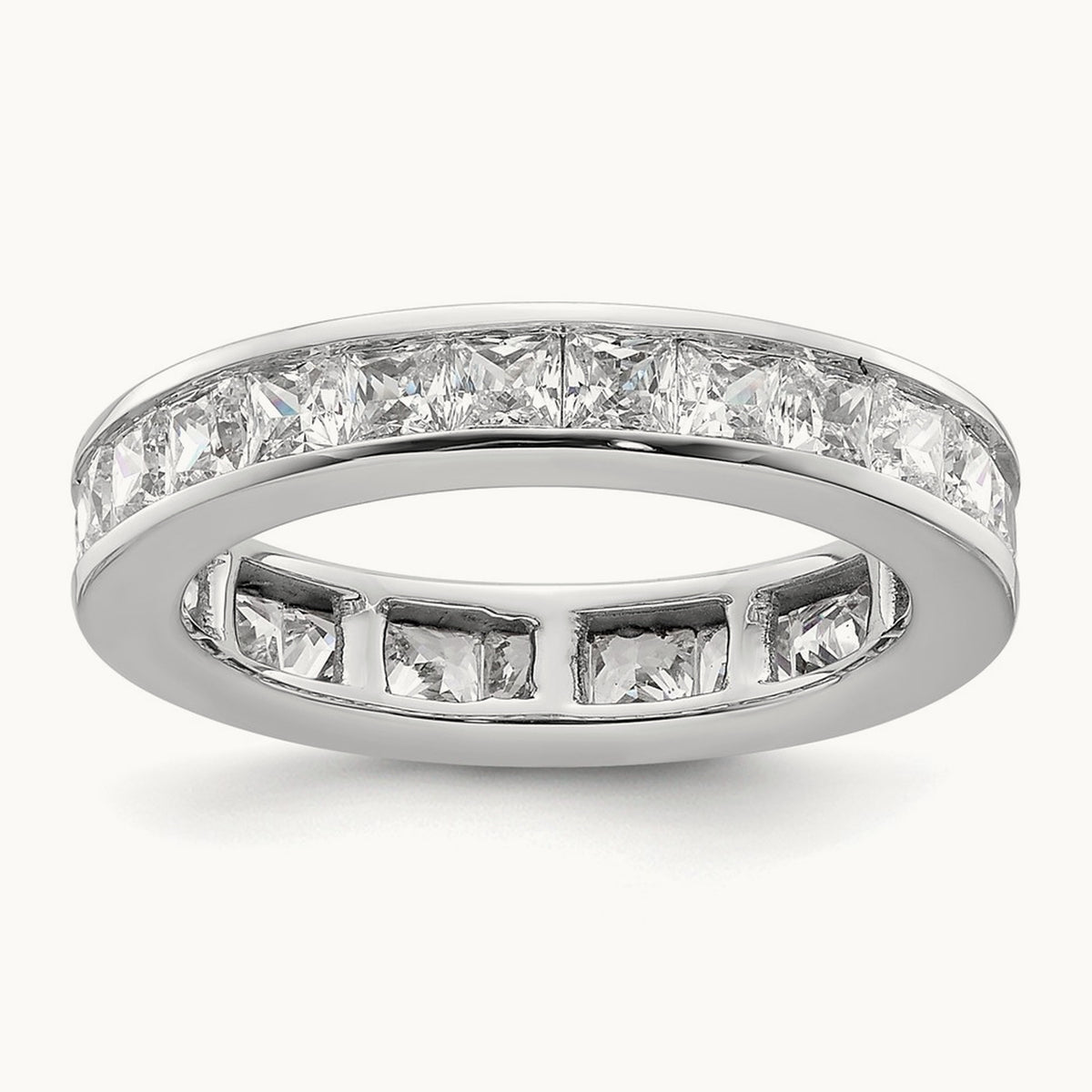 Princess Eternity Band, 2.00-3.00 ct tw Lab-Grown Diamond — 2 ct, 14K White Gold