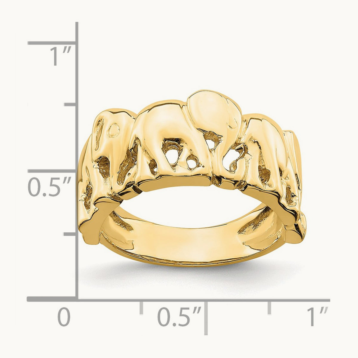 Polished Elephant Ring, 14K