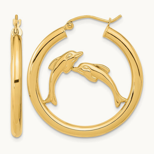 Polished Dolphins Hoop Earrings — photo set