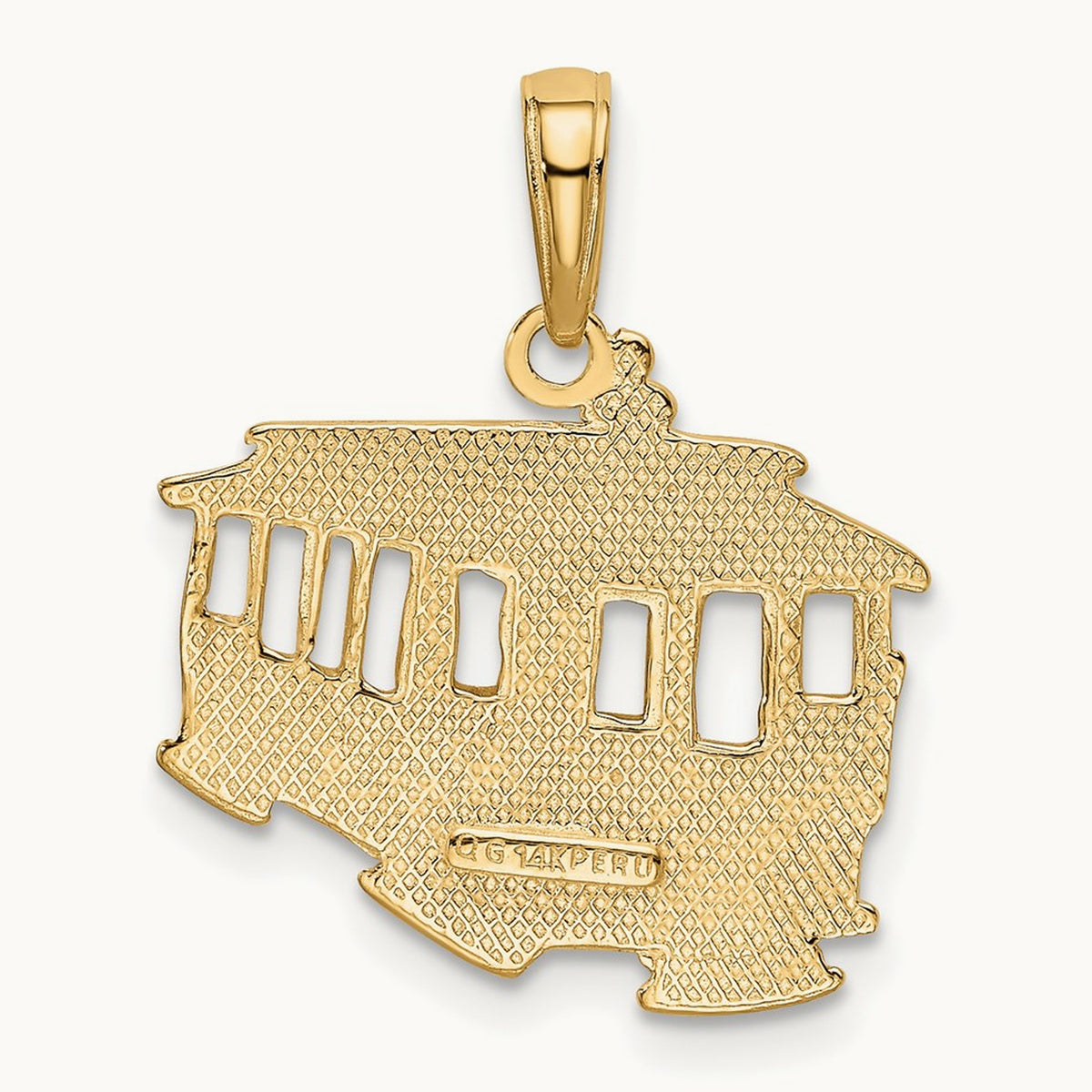 Cable Car Pendant, 14K