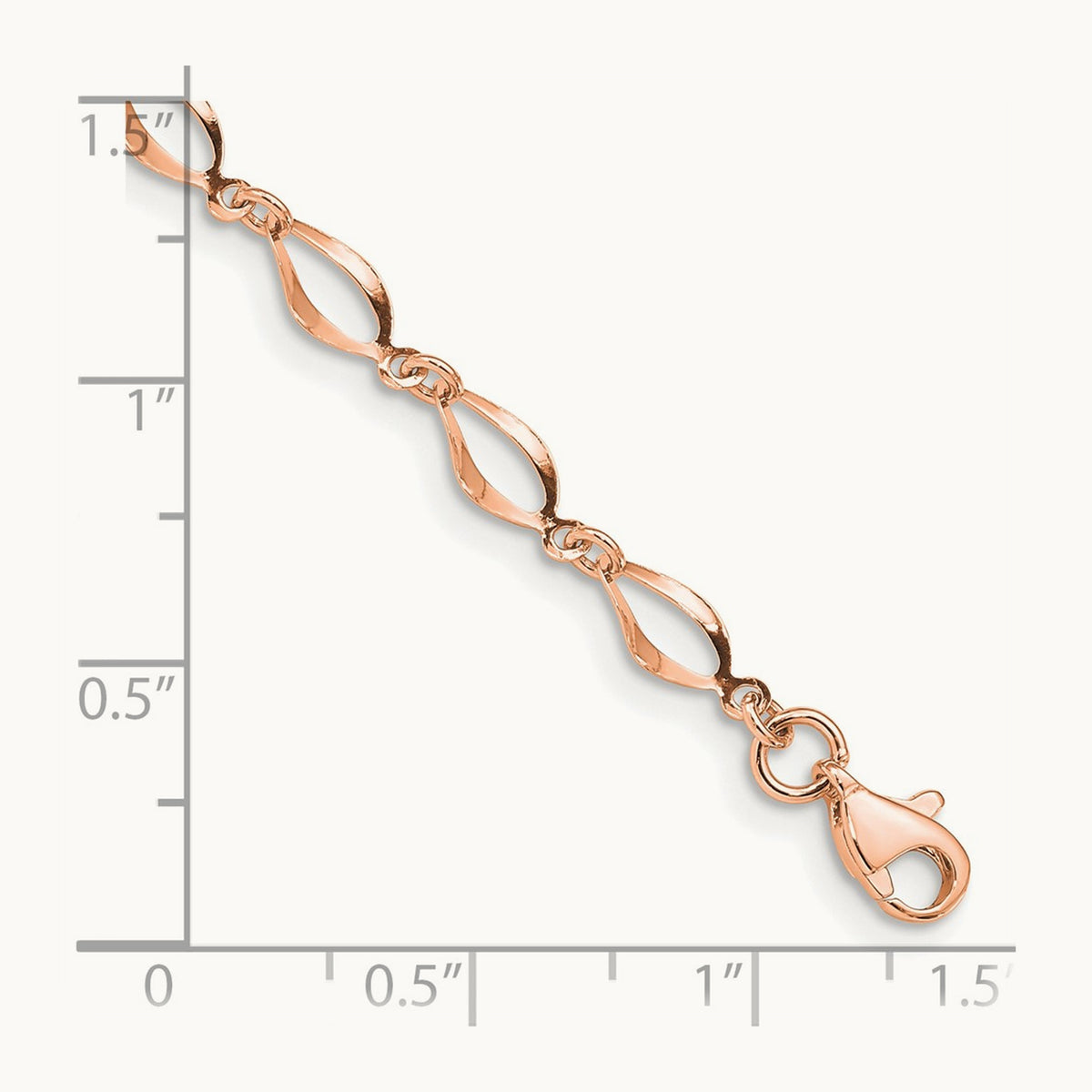 Polished Fancy Link Bracelet — 14K White Gold