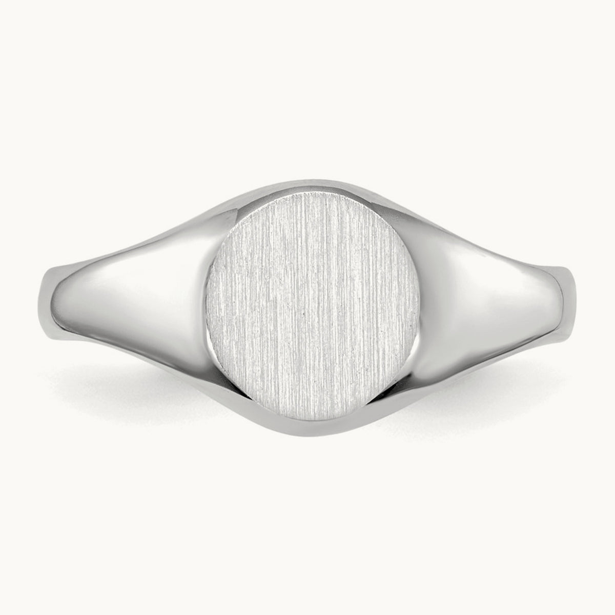 Childs Closed Back Signet Ring, 14K White Gold