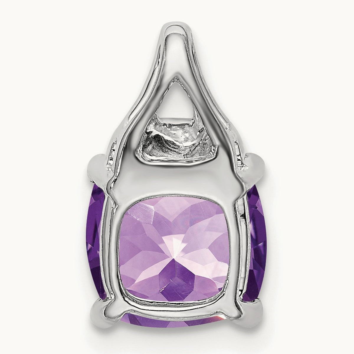 Cushion Amethyst and Diamond Pendant — photo set