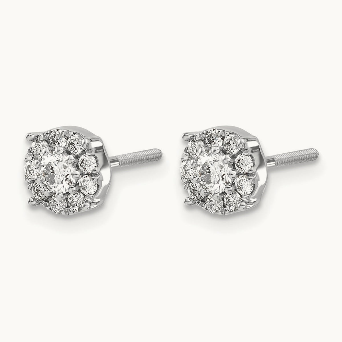 Cluster Screwback Post Earrings, 0.50 ct tw Lab-Grown Diamond