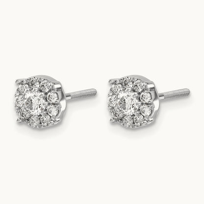 Cluster Screwback Post Earrings, 0.50 ct tw Lab-Grown Diamond