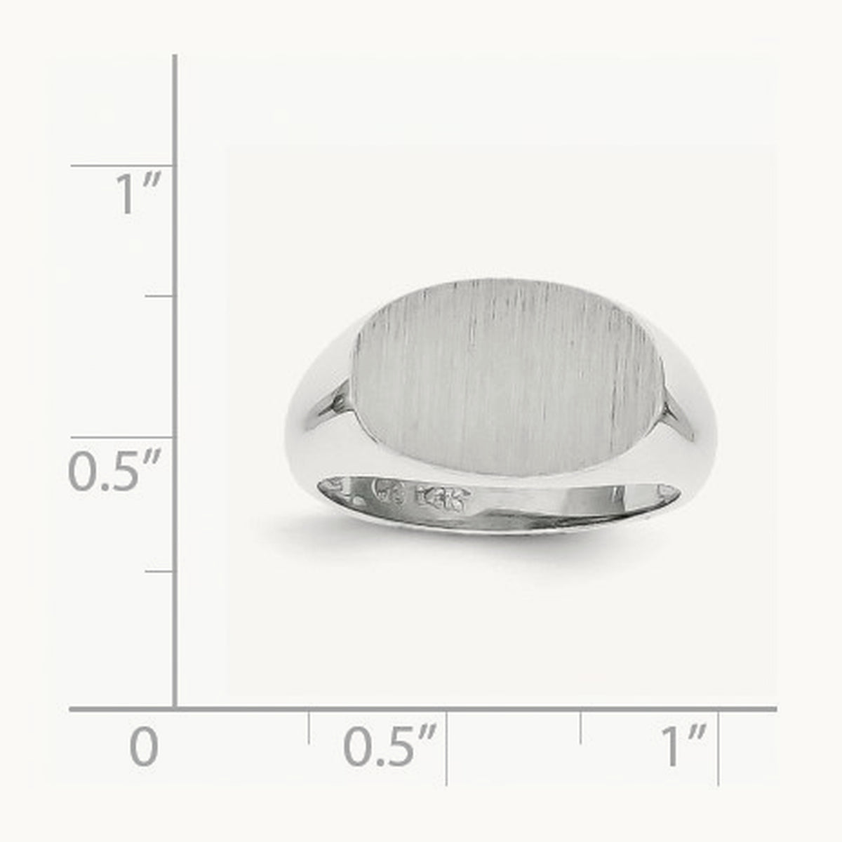15.0x9. Open Back Signet Ring, 5mm, 14K White Gold