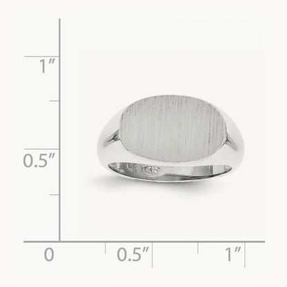 15.0x9. Open Back Signet Ring, 5mm, 14K White Gold