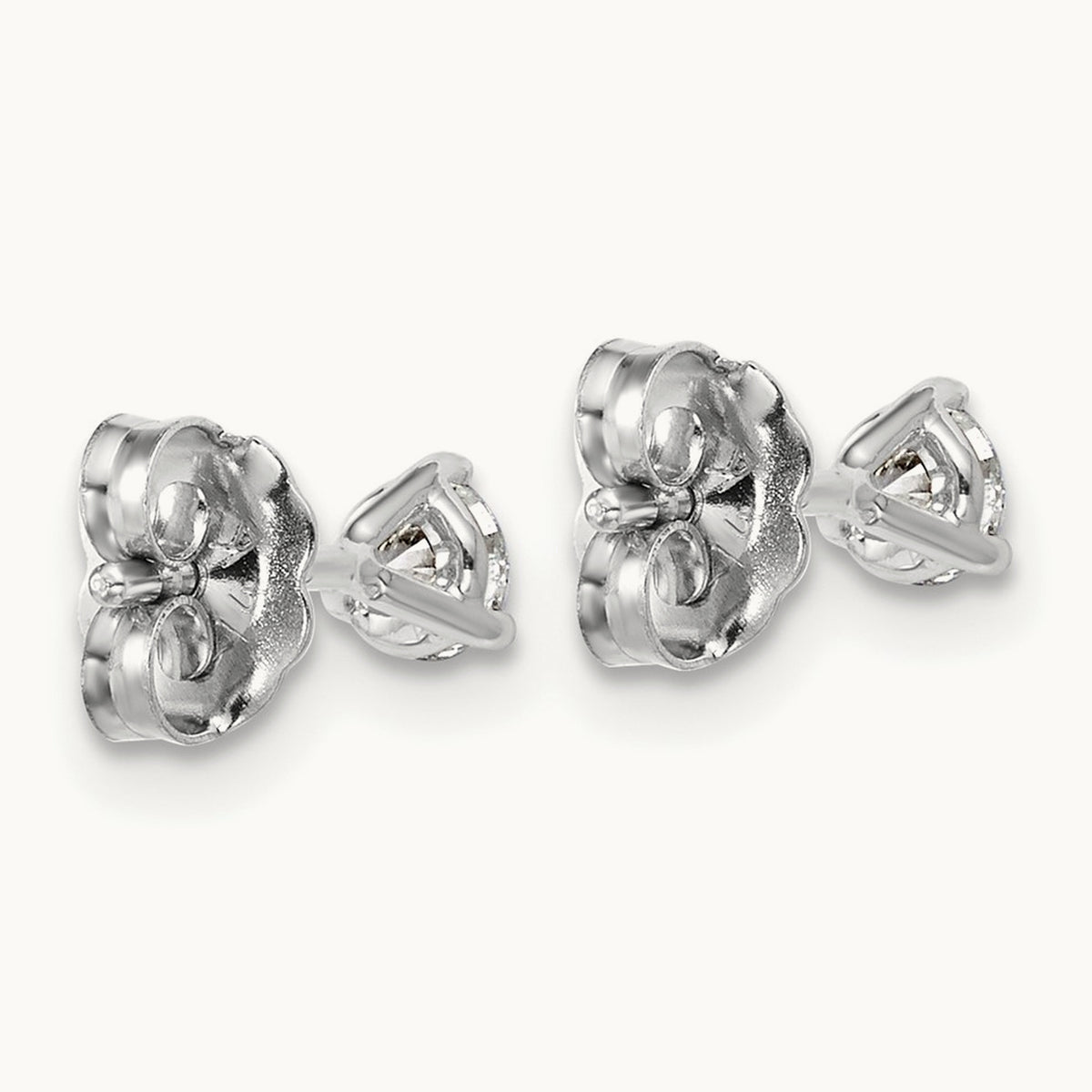 Round Stud Earrings, 0.10-6.00 ct tw Lab-Grown Diamond — 1/3 ct, 18K White Gold